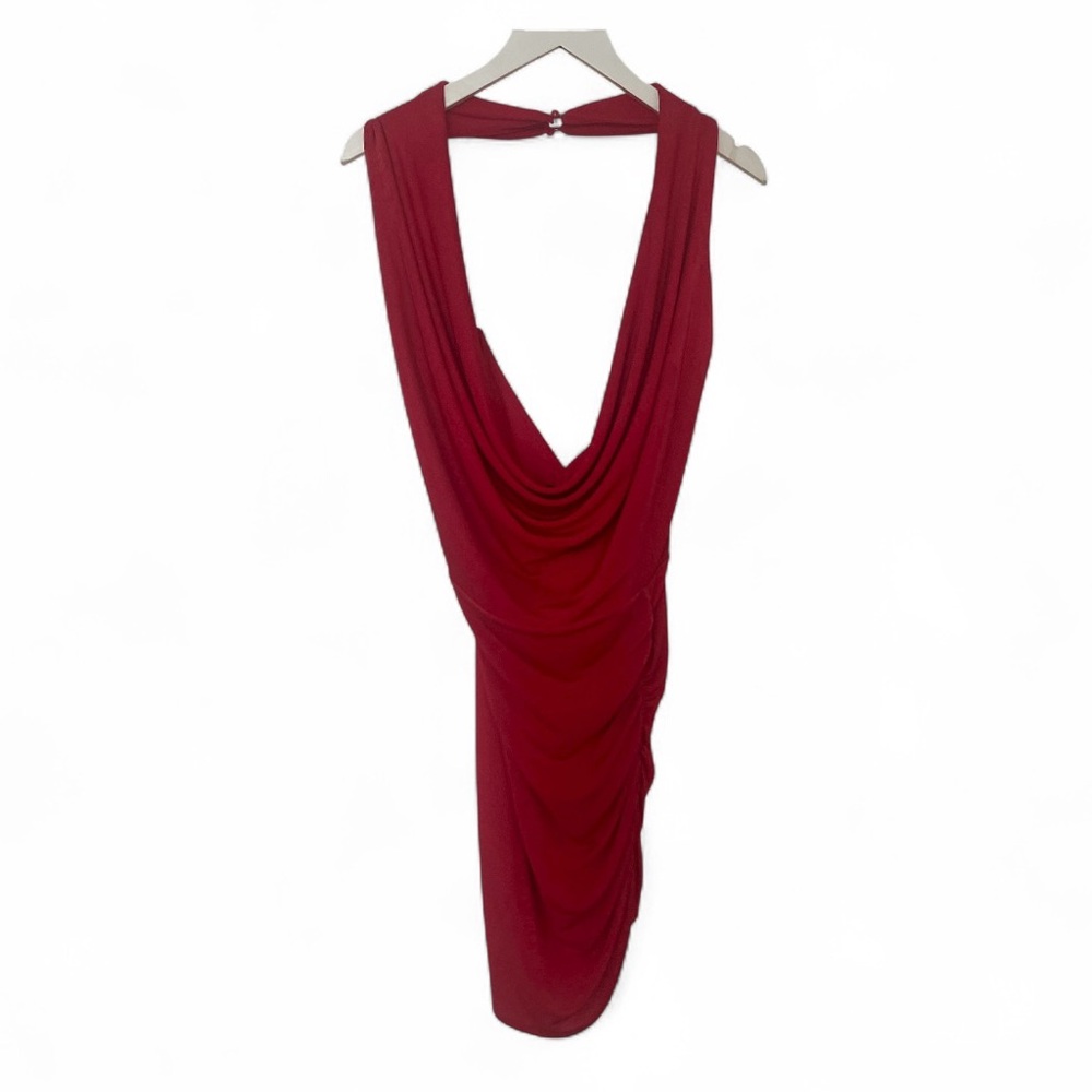 Elegant Red Draped Dress NWT fashion nova